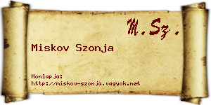 Miskov Szonja névjegykártya